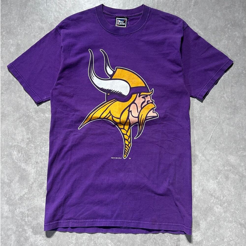 90s Vintage Minnesota Vikings Pro Player Purple T Shirt Size M